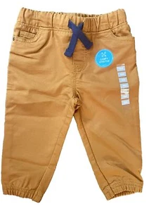 Pantalones de chándal Carter's de algodón para bebé niño color mostaza tostado talla 9 M meses nuevos con etiquetas - Imagen 1 de 2