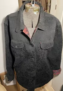 Chicos’s Black Tapestry Jacket Size Large or Xlarge - Picture 1 of 11