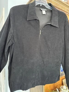 Briggs Long Sleeve Zip Up Jacket Size 20 W Black , Polyester, like Suede - Picture 1 of 5