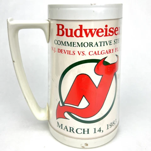 NEW JERSEY DEVILS SGA RARE BUDWEISER STEIN MUG 1982-1983 FIRST SEASON VINTAGE Cover