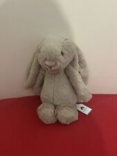 jellycat I am medium silver bashful bunny new with tags With A Name Vera On Ear