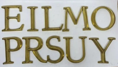 (1) Placas tipográficas iniciales letras doradas 3D diseño Ballard de 4,5” (EILMOPRSY) Foto 1 de 4