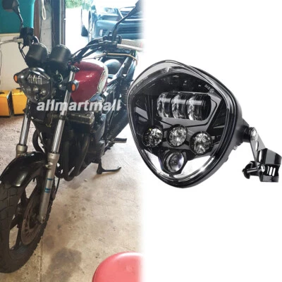 7'' LED Headlight Lamp DRL Turn Signal Hi/Lo Beam for Honda Nighthawk 750 CB750 - Image 1 of 4