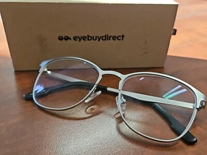 EyeBuyDirect, Ember Eyeglass frame 52-18-140 Silver metal eyewear glasses - Picture 1 of 10