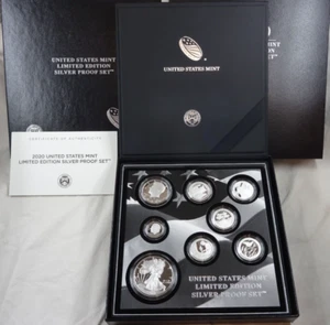 2020 Limited Edition Silver Proof Set US Mint 8 Coins OGP American Silver Eagle - Picture 1 of 8