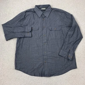 Camisa con botones Haggar Clothing para hombre talla L negra manga larga bolsillo en el pecho - Imagen 1 de 8