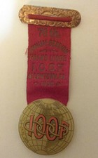 1899 IOOF Annual Session Grand Lodge Allentown Pa., Odd Fellows Pin Badge Ribbon