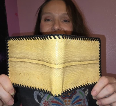 PYTHON SKIN Wallet bi-Fold Men Billfold Gator Original Slim Pocket NEW Authentic - Image 1 of 4