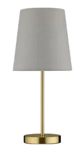 Grey Lamp Gold Stick Base 35cm Bedside Light Table Desk Lamp NEW - Picture 1 of 2
