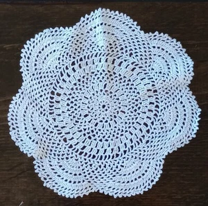 Tapete Vintage Años 50 Crochet Crudo Bullseye Picot Festoneado Decoración Artesanía Coser 10" - Imagen 1 de 4