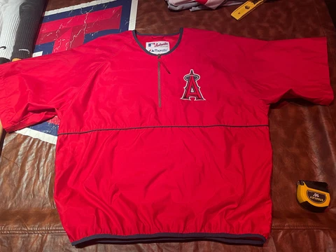 Majestic Angels SS Pullover light Jack Windbreaker Large Men's "vintage"? Cover