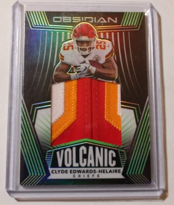 Clyde Edwards-Helaire 2020 Obsidian Volcanic Green Tri Color Card #VM-12 /50 - Image 1 of 2