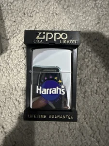 Super Rare Harrahs Atlantic City New Jersey Zippo Casino Gambling - Picture 1 of 2