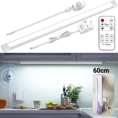 Hensam LED Motion Sensor Cabinet Light LONG 60CM Dimmable +REMOTE Control Cool W - Image 1 of 4