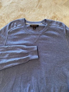 Banana Republic Sweater Mens Sz L Blue Wool Cashmere Blend Italian Yarn Classic - Picture 1 of 9