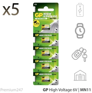 5 x GP 11A MN11 6V ALKALINE BATTERY A11 GP11A L1016 CX21A E11A SECURITY ALARMS - Picture 1 of 1