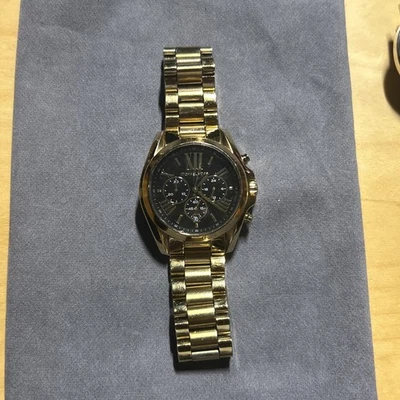 WORKING Michael Kors Gold Watch Stainless Steel Bradshaw Chronograph MK 5739  - Image 1 of 4