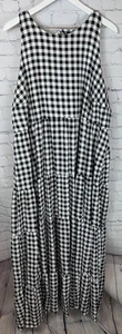 NWT TORRID Maxi Washable Gauze Halter Tiered Dress Black White Size 3/3X $85.90 - Picture 1 of 9