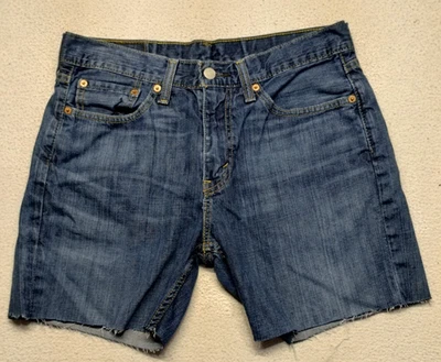 Pantalones Cortos de Jean Levis 514 33W Azul Denim Corte Rojo Pestaña Verano Informal Foto 1 de 4