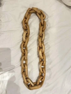 Wooden Necklace Chain Mens Womens Handmade Jewellery - Picture 1 of 3