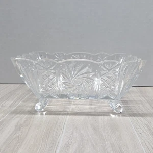 Beautiful Clear Square Glass Candy Dish 8" wide Made In Poland - Picture 1 of 6