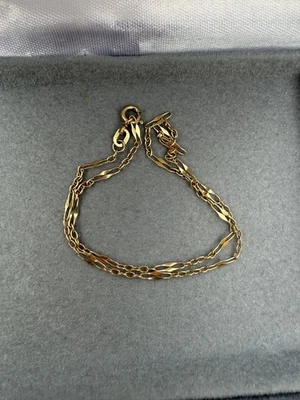 Hermosa pulsera tobillera Estate 14k Italia Station Link 12” buen estado elegante Foto 1 de 4