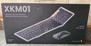 ProtoArc Foldable Keyboard and Mouse, XKM01 Folding Bluetooth Keyboard Mouse - Picture 1 of 2