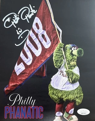 Philly Phanatic Signed 11x14 2008 Phillies Champs  JSA - Image 1 of 4