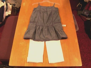Gap Kids Chambray Tank Top & DNKY White Capris(NWT)-Sz. 12 - Picture 1 of 5