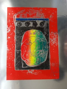 TOMOE YOKOI  UNIQUE EARLY PRINT ON FOIL Signed Original Mezzotint  "RAINBOW"  - Picture 1 of 8