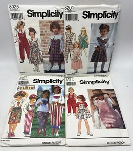 Childrens Simplicity Sewing Patterns Lot Of 4,Size BB (8451-8507-8201-8025)Uncut - Picture 1 of 12
