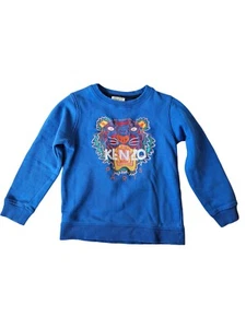Kenzo Blue Multicolor Tiger Face Print Sweater Foe Kids - Picture 1 of 3