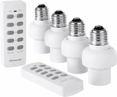 DEWENWILS Wireless Remote Control Light Lamp Socket E26/E27 Bulb Holder Base