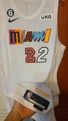 Jimmy Butler 2022-23 Miami Heat Nike City Edition Authentic Jersey Size 52 READ Cover