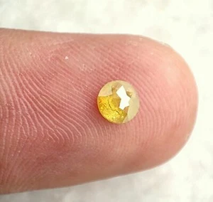 1 pieza de diamantes sueltos redondos amarillos naturales de 4,0 mm, diamantes de corte rosa de lujo - Imagen 1 de 5
