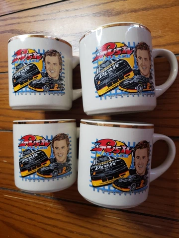 Lot 4 Vintage Rusty Wallace Ford Thunderbird Miller Genuine Draft 2 Ceramic Mug Cover