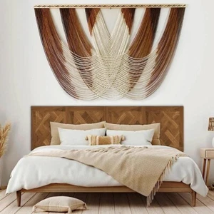 Large Macrame Brown Wall Hanging-Macrame wall art- Dip dyed tapestry-rope design - Picture 1 of 6