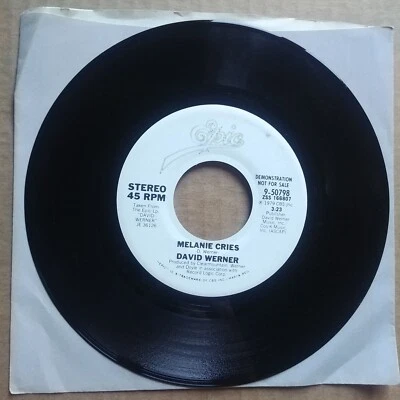 DAVID WERNER Melanie Cries DJ PROMO 45 7" POP ROCK Record Vinyl Records - Image 1 of 2