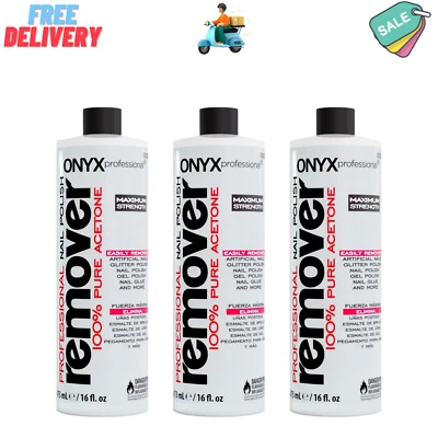 (Paquete de 3) Removedor de esmalte de uñas Onyx Professional 100 % acetona pura, 16 fl oz Foto 1 de 4