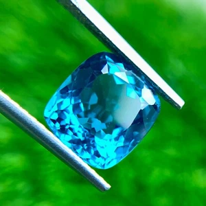 LAGOON TOURMALINE BLUE 8.33 CT RUSSIAN NANO CUSHION LAB CREATED LOOSE GEMSTONE - Picture 1 of 3