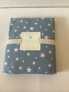 Pottery Barn Kids Star Shower Curtain Dusty Blue 72” X 72” Fabric - Picture 1 of 4