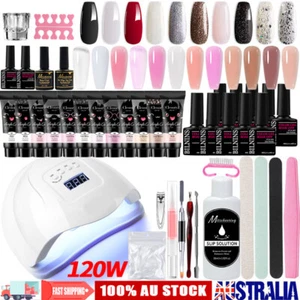 Poly Gel Extension Nail Gel Polish 120W UV Lamp Dryer Soak Off Kit Manicure Set - Picture 1 of 24