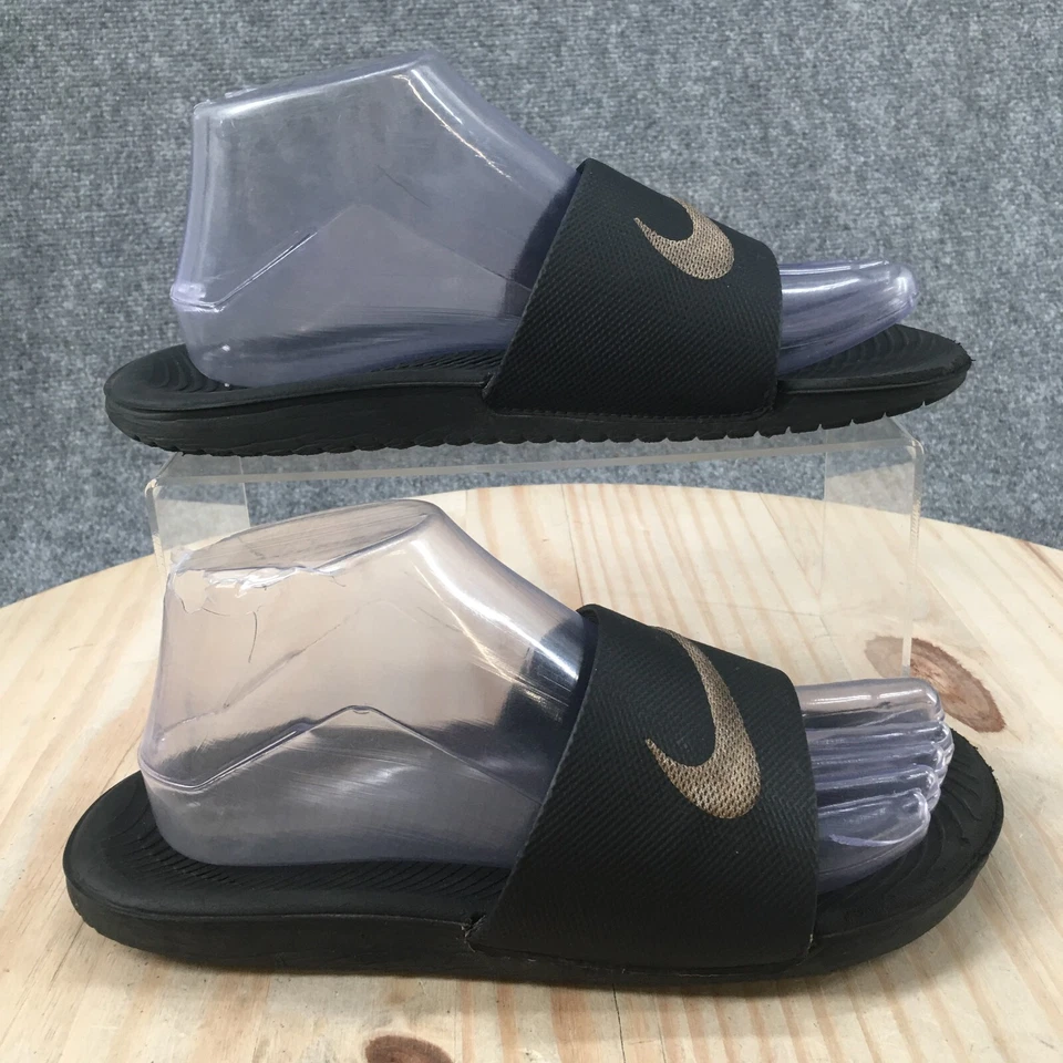 Sandalias Nike juveniles 5 para mujer 6,5 Kawa Slide planas cómodas 819352-001 negras sin cordones Foto 1 de 4
