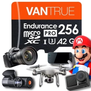 Vantrue micro SD 256 Go, carte mémoire 4K, Nintendo Switch, caméras d'action, drones - Photo 1 sur 8