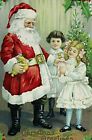 C. 1910 Santa Claus Toy Doll Clown Christmas Tree Children Postcard