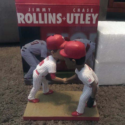 CHASE UTLEY & JIMMY ROLLINS Bobblehead 2014 Phillies Group Leader Edition New Cover