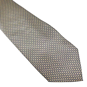 Authentic Raphael Rome Milano Silk Neck Tie Silver Navy Taupe Seashells Shiny - Picture 1 of 8