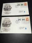 Us Fdc #2130 House Of Farnam  Transportation Oil Wagon Coils 4/18/1985 Lot Of 2
