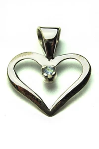 Heart Rainbow Moonstone Pendant 925 Silver Symbol Jewelry - NEW - Picture 1 of 1