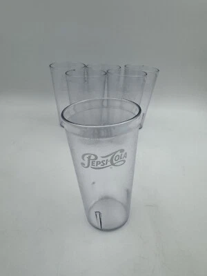Set of 6 Ice Blue 20oz Pepsi Cola Carlisle Plastic Restaurant Tumbler Cup 5220 - Image 1 of 4